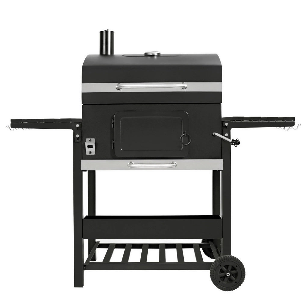 Barbecue BBQ XL a Carbone con Affumicatore Carrello Ripiani da Giardino