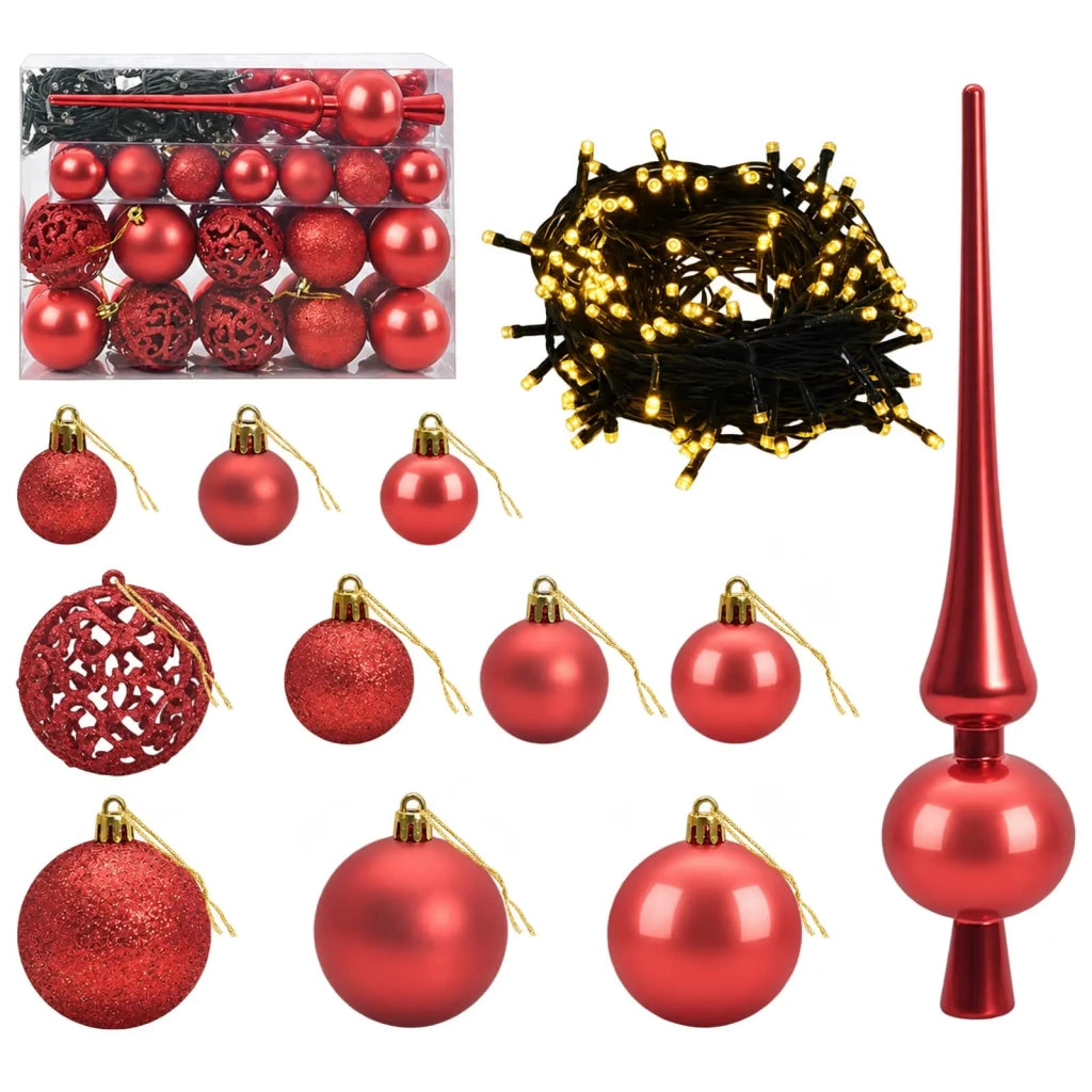 Albero di Natale artificiale con palline 120 cm 150 LED 3465877