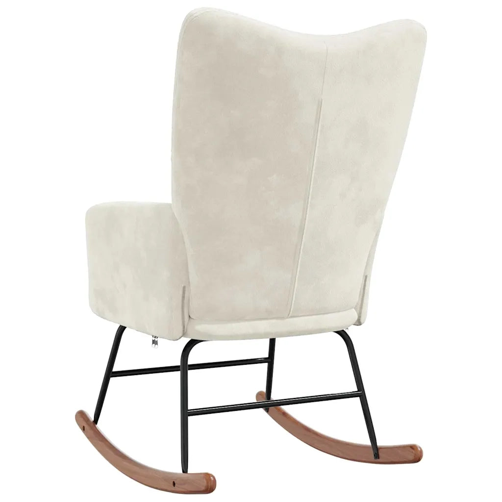 Sedia a Dondolo Crema in Velluto 328148