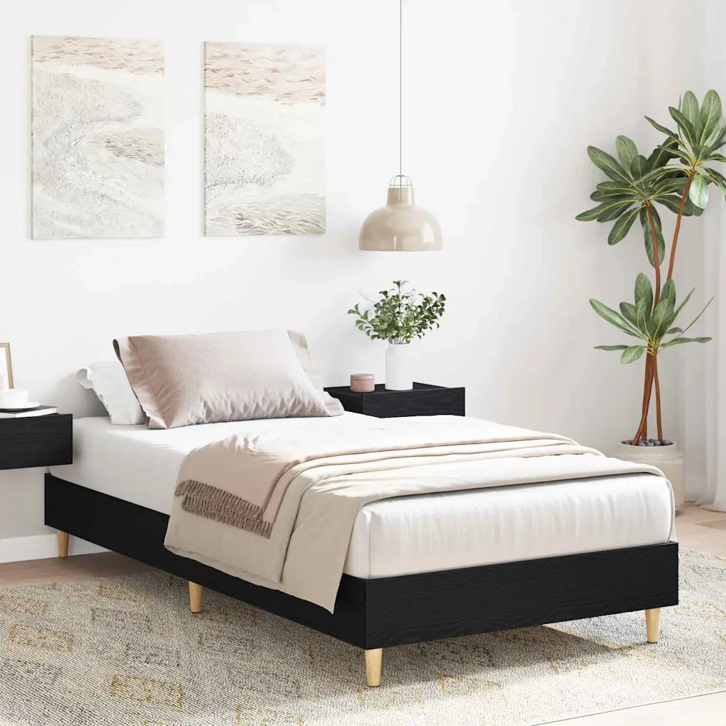 Struttura del letto Rovere Nero 203 x 93 x 25 cm 862850