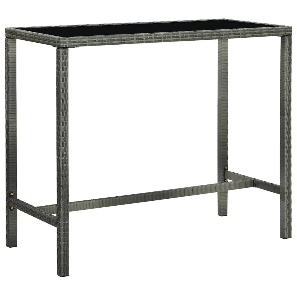 Set da Bar da Giardino 5 pz con Cuscini in Polyrattan Grigio 3094794
