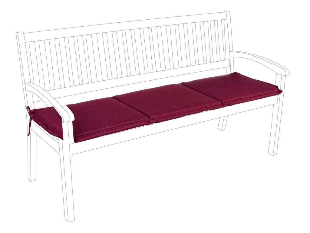 Cuscino per Panca 2 3 Posti da Esterno Poly Idrorepellente Sfoderabile Bizzotto Colore: Bordeaux 3 Posti