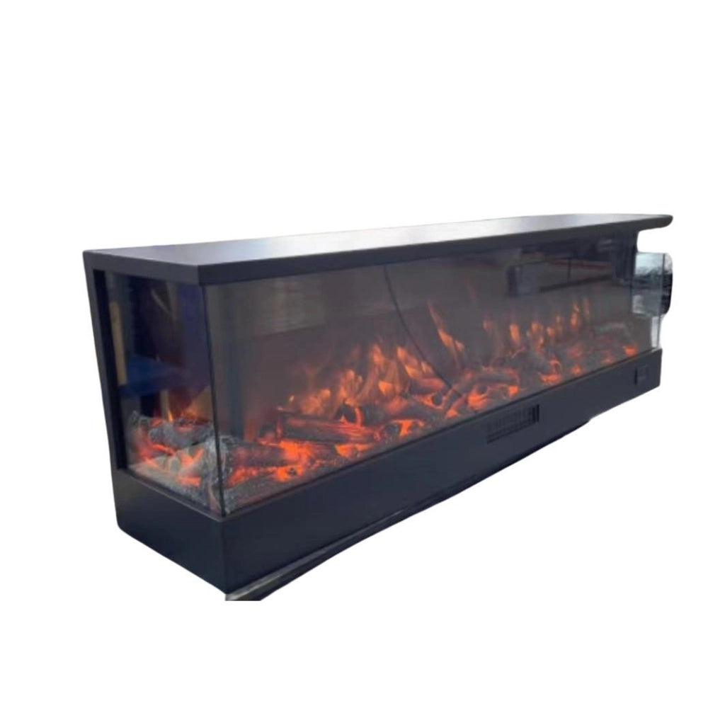 Camino Elettrico da Incasso Trifacciale 108x35x50 cm 750-1500w Sined Merano Nero