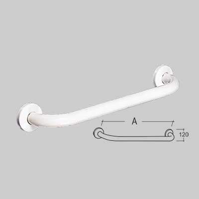 CORRIMANO LINEARE PREVERNICIATO BIANCO  A 90 cm 2 fissaggi     MADE IN ITALY