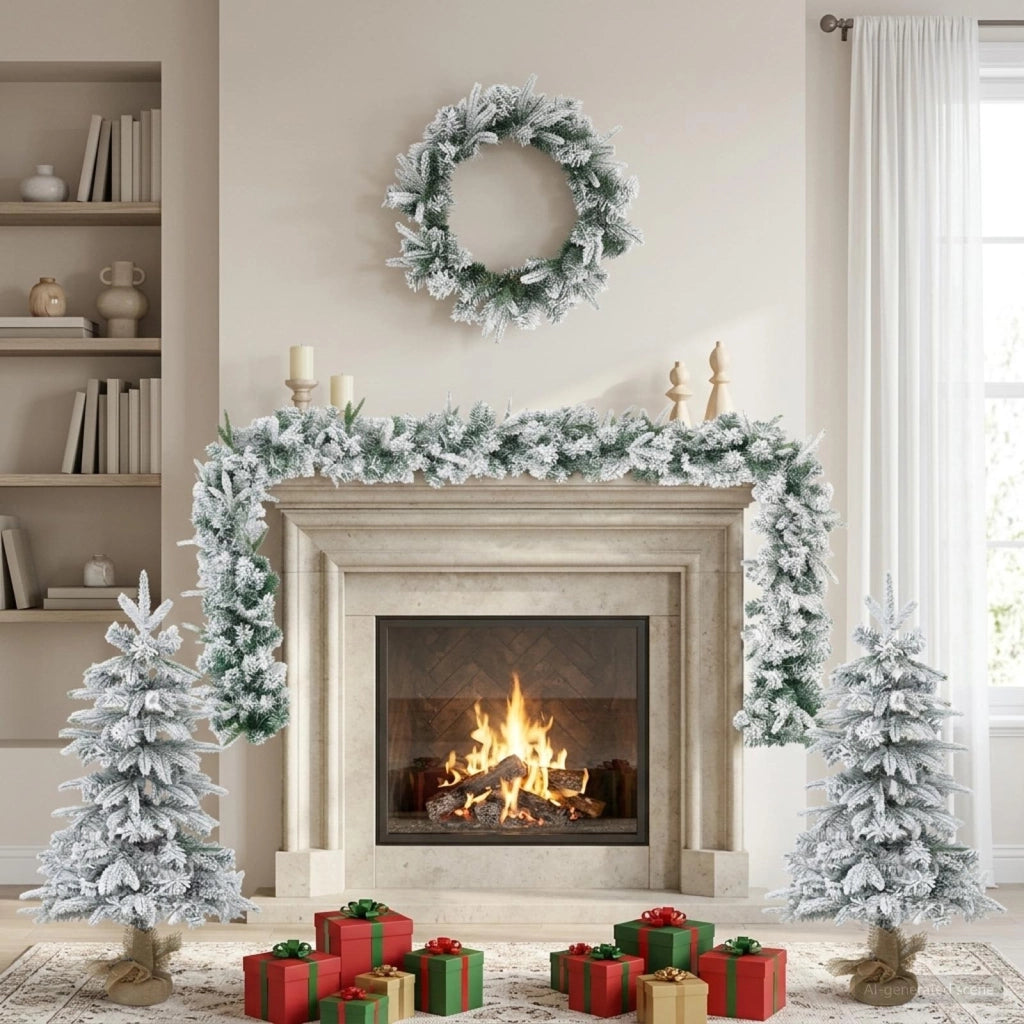 Albero di Natale Mini 90 cm PVC e PE Verde e Bianco 3468442