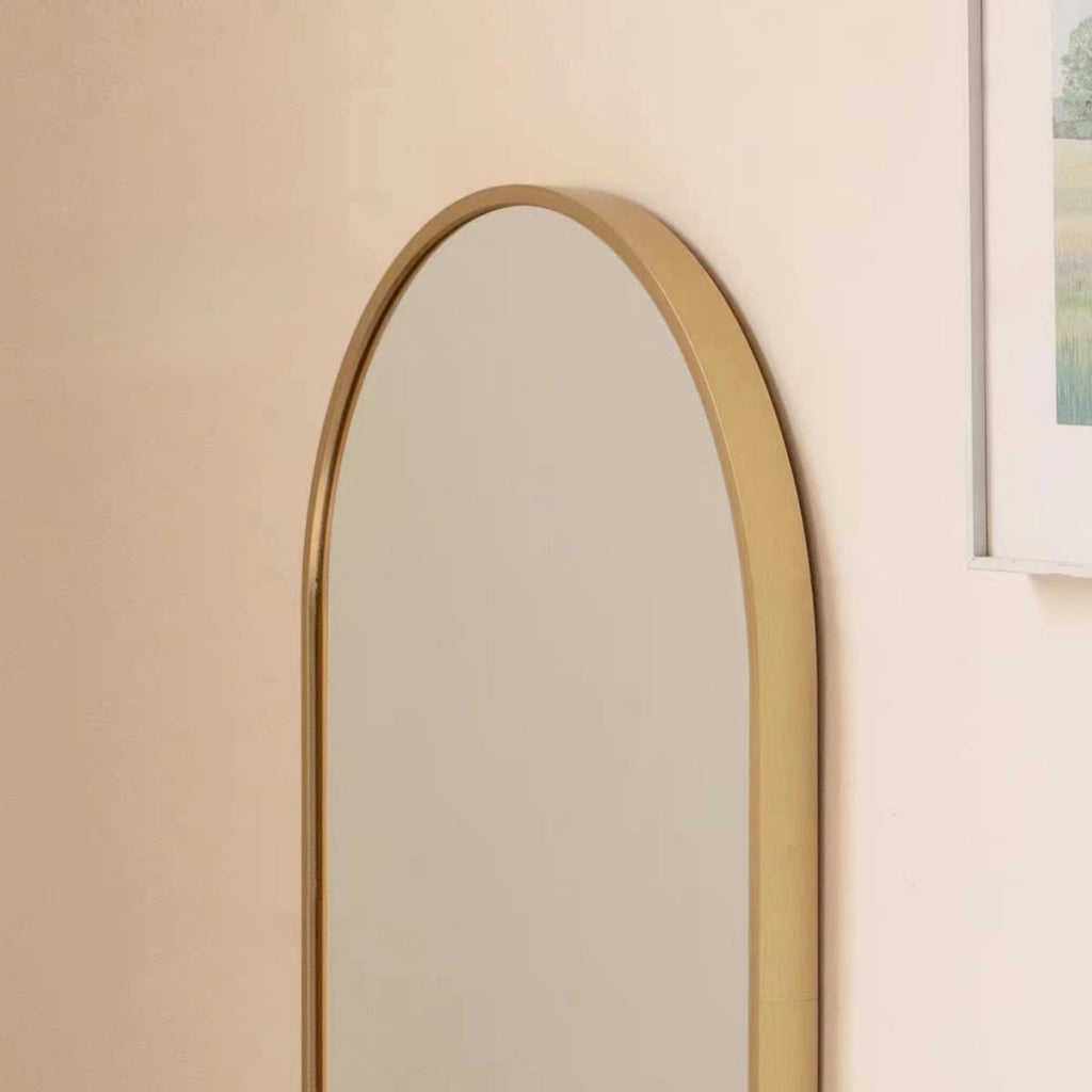 Specchio ovale VALORA 100x50cm con cornice dorata per arredamento in stile loft