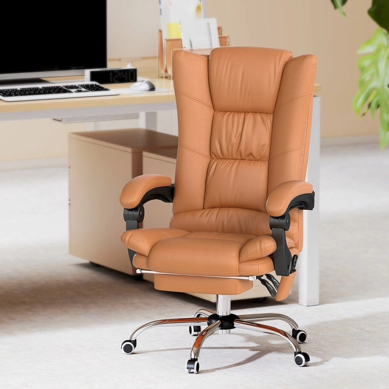 SEDIA UFFICIO Massaggio e Riscaldamento 64x70x110-118 cm Marrone