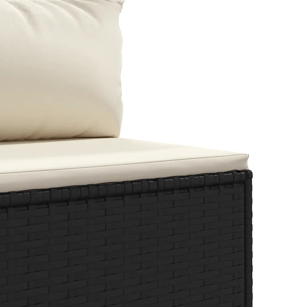 Set Divani da Giardino 5 pz con Cuscini in Polyrattan Nero