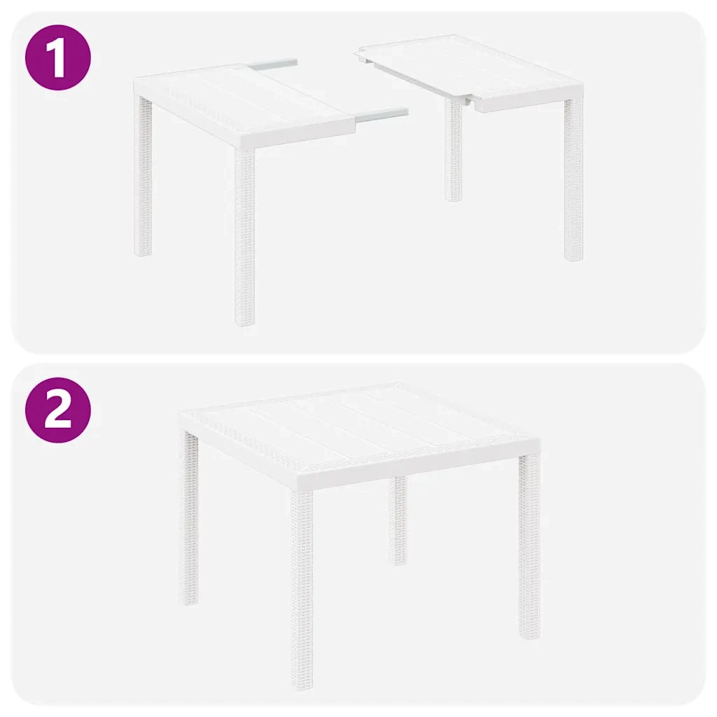 Set da Pranzo per Giardino 5 pcs Bianco Polipropilene 3378544