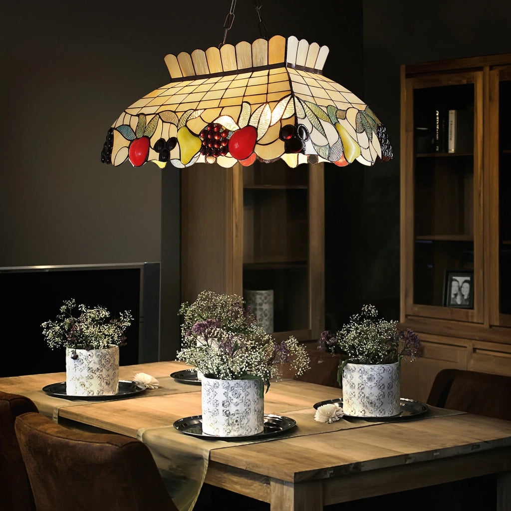 Lampadario Tiffany Vetro Multicolor 2 Luci E27 Piccolo