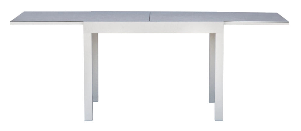 Cheonda - Tavolo Spalato allungabile in alluminio Greenwood Colore: Bianco, Materiale: Alluminio