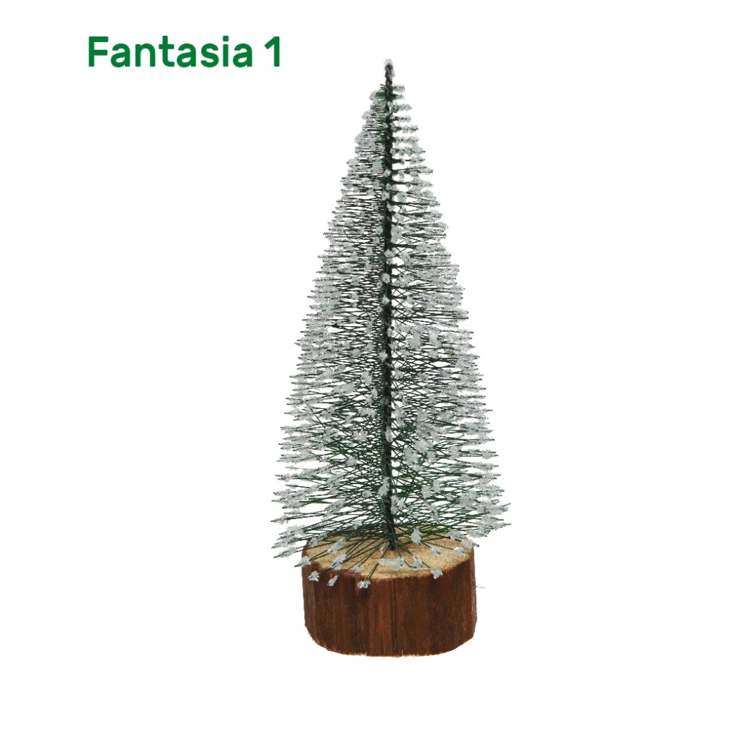 Mini albero di natale in legno innevato Kaemingk 18 cm