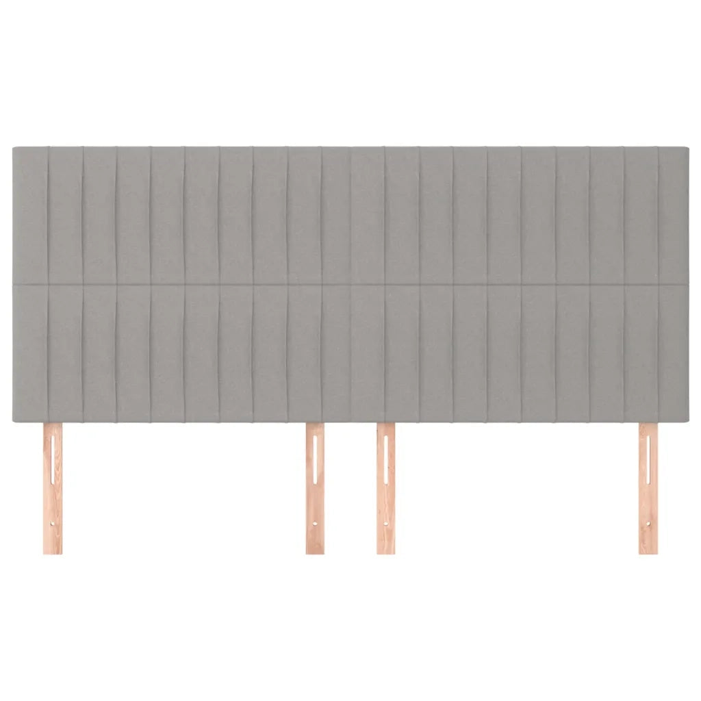 Testiera | Testata Grigio Chiaro 200x5x118/128 cm Tessuto