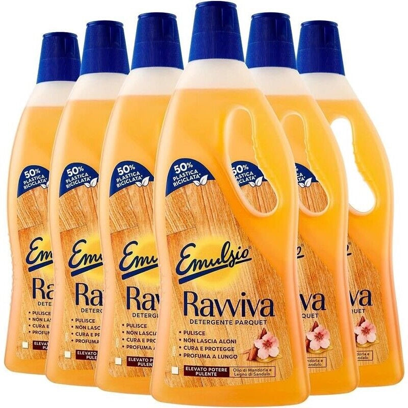 SET 6 EMULSIO PAVIMENTO LIQUIDO 1LT RAVVIVA PARQUET