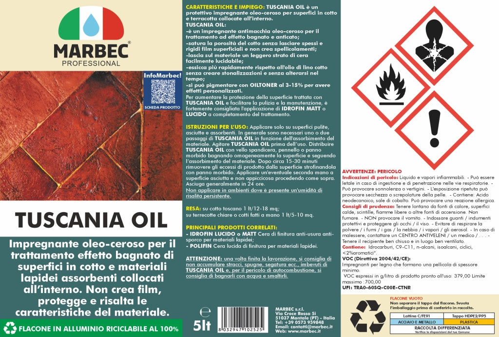 Trattamento cotto TUSCANIA OIL   5LT