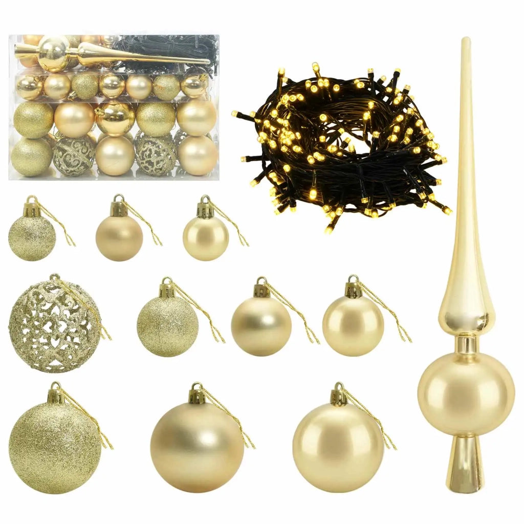 Albero di Natale Artificiale con Palline 150 cm 150 LED 3465654