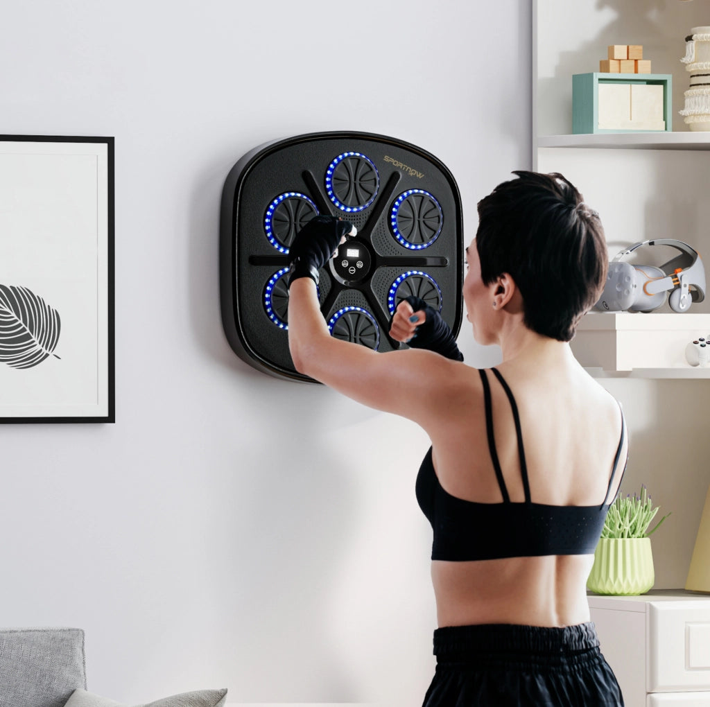 Macchina da Box Elettronica con Bluetooth, LED e Montaggio a Parete, Nero, 41,8x44,6x7,5 cm