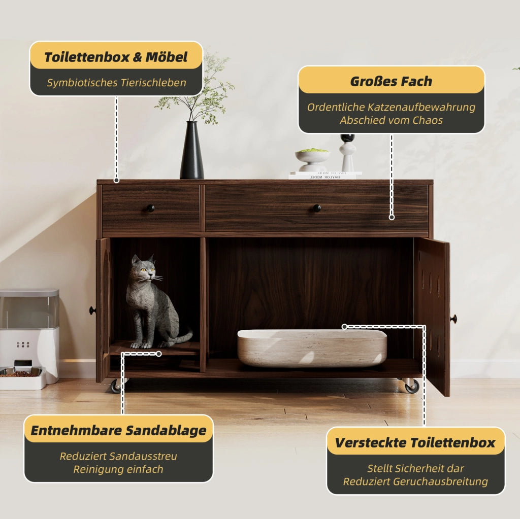 MOBILE LETTIERA 100x45x66 cm MDF Noce con cassetti