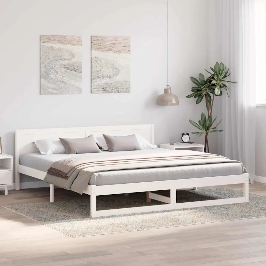 Struttura del letto Bianco 180 x 200 cm Pino massello