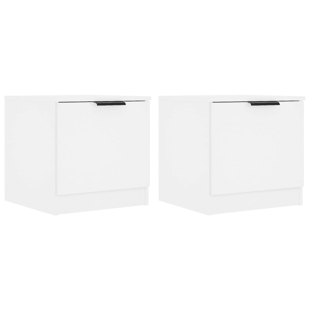 Comodini 2 pz Bianco Lucido 40x39x40 cm 811197
