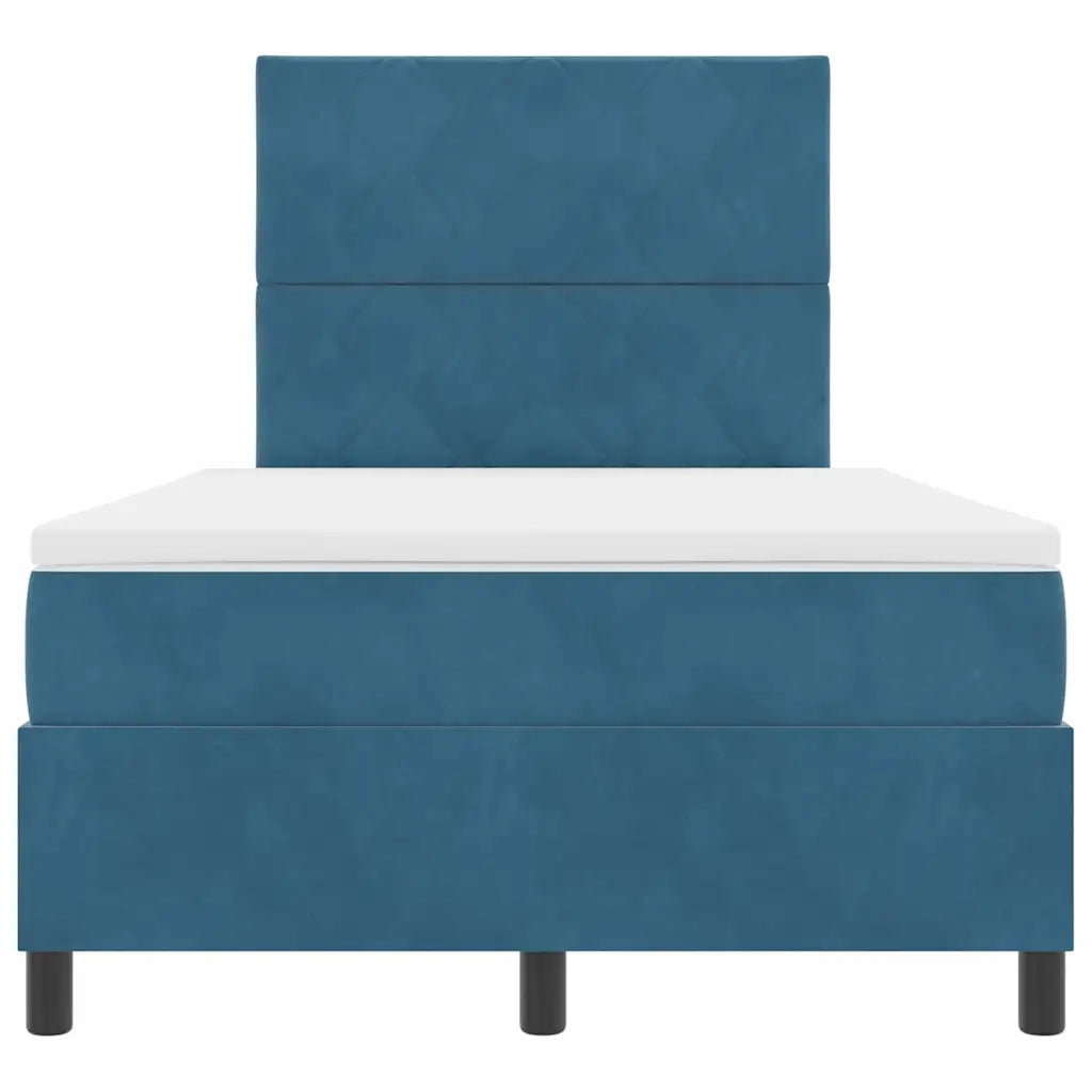 Letto a Sorgente LED Blu Scuro 120 x 190 cm Velluto 3343368