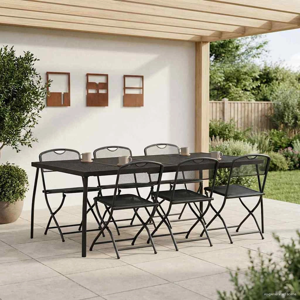 Set di Mobili da Esterno 7 pz Antracite Ferro e Acciaio 3422899