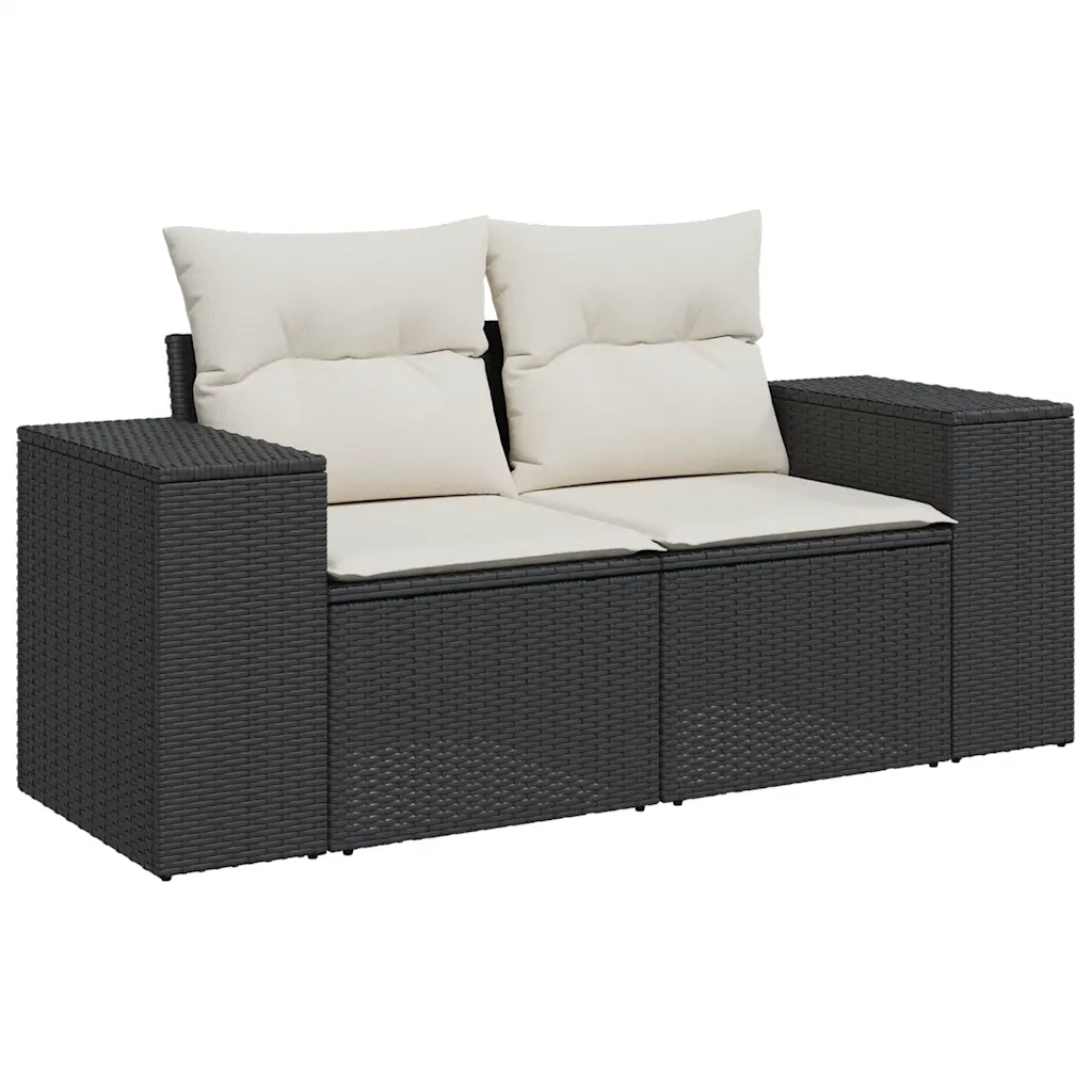 Set Divani da Giardino con Cuscini 7pz Nero Polyrattan 3269196