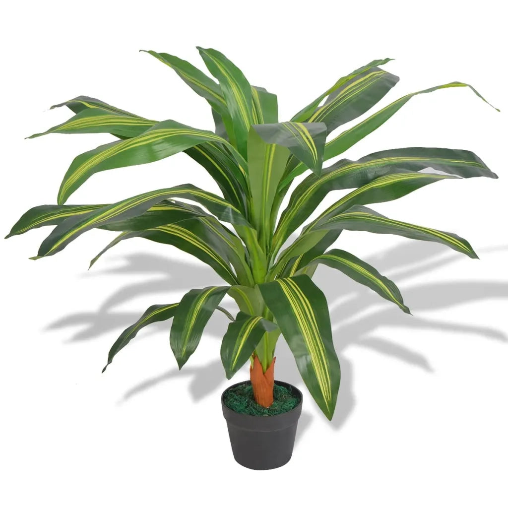 Dracena Pianta Artificiale con Vaso 90 cm Verde 244450