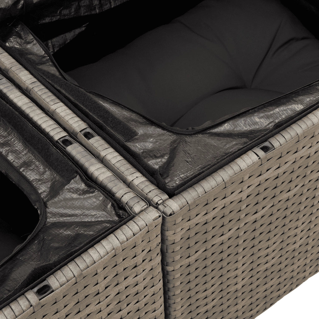 Set Divani da Giardino 13 pz con Cuscini Grigio in Polyrattan 3258889