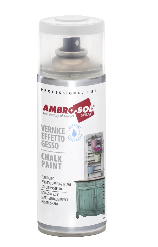 Bomboletta Spray Effetto Gesso 400 ml Bianco Crema Ambrosol 6 Pezzi
