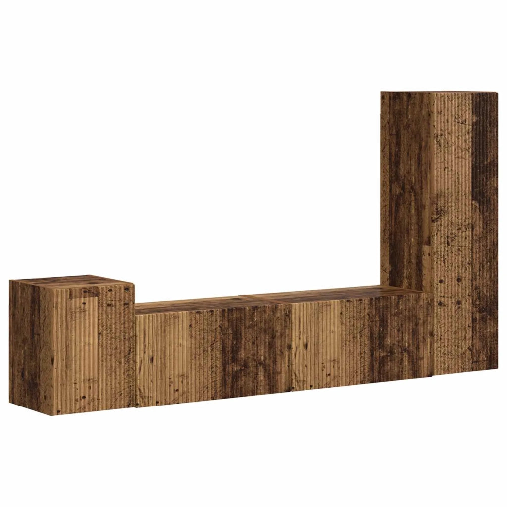 Set mobile TV 4 pcs Legno vecchio Legno multistrato