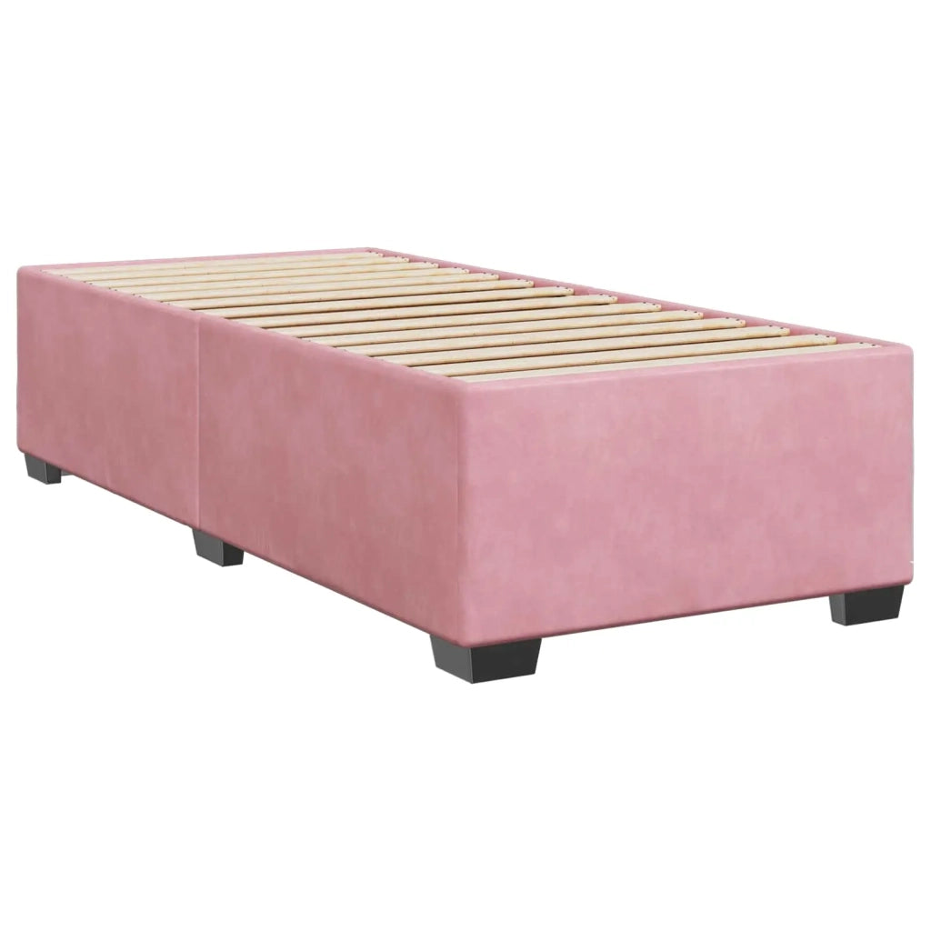 Letto con Box Spring, Materasso e LED Rosa 100 x 200 cm Velluto 3452125