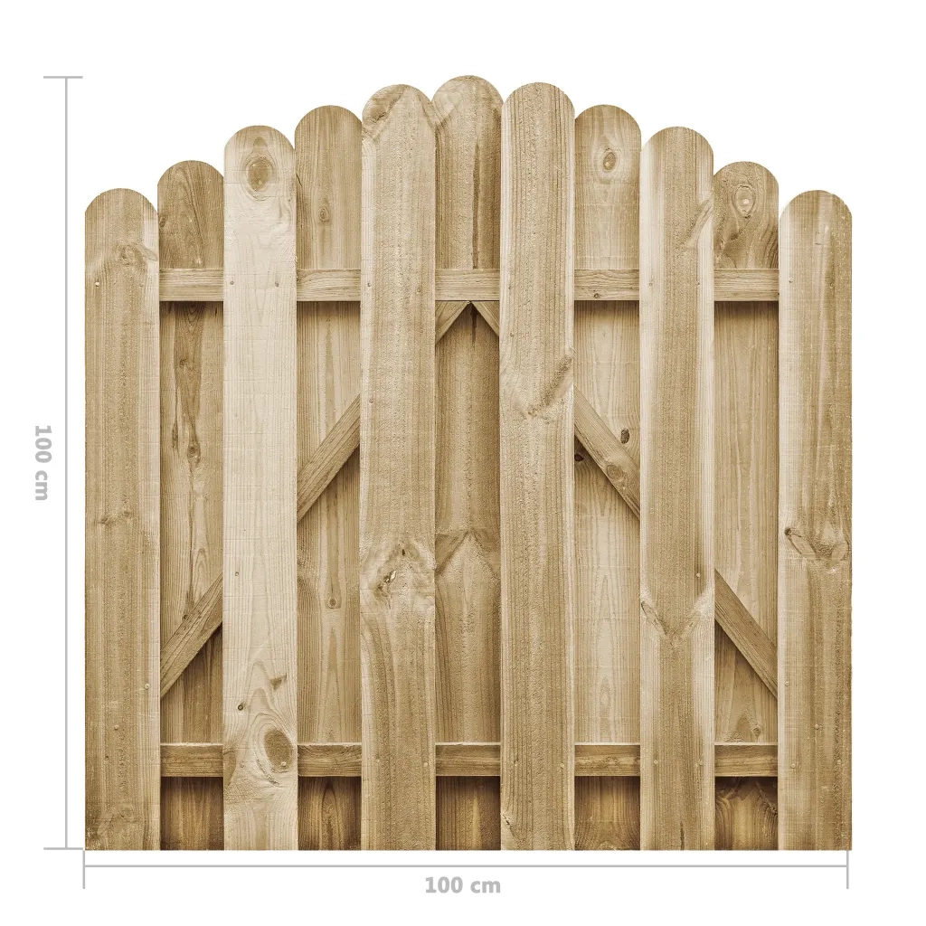 Cancello da Giardino in Legno di Pino Impregnato 100x100 cm 45327