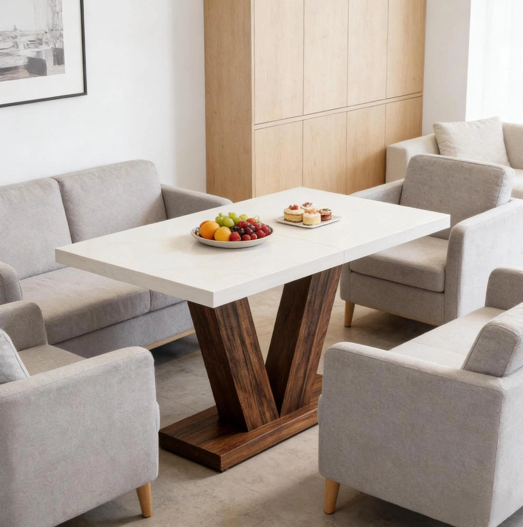Tavolo rettangolare rustico da pranzo 120x80x75 cm per 4-6 persone