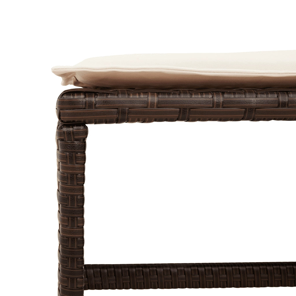 Set da Pranzo da Giardino 17 pz con Cuscini Marrone Polyrattan 3211365