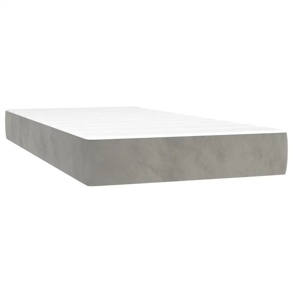 Letto a Molle con Materasso e LED Grigio Chiaro 100x200 cm 3134567