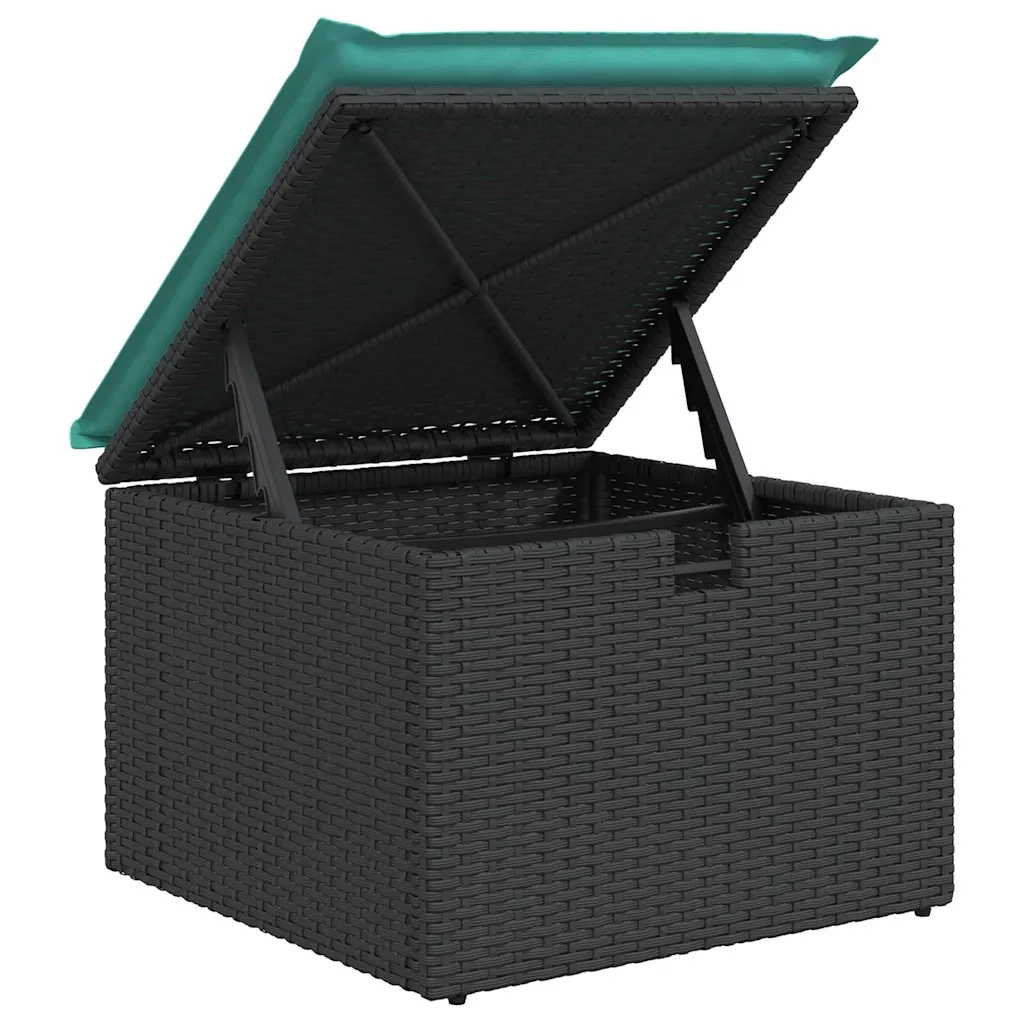 Set Divano da Giardino con cuscino 9 pcs Nero polyrattan 3359557