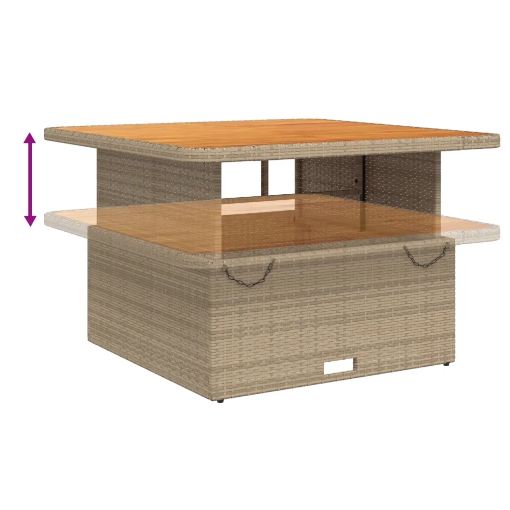 Set da Pranzo da Giardino 5 pz con Cuscini Beige in Polyrattan 3277485