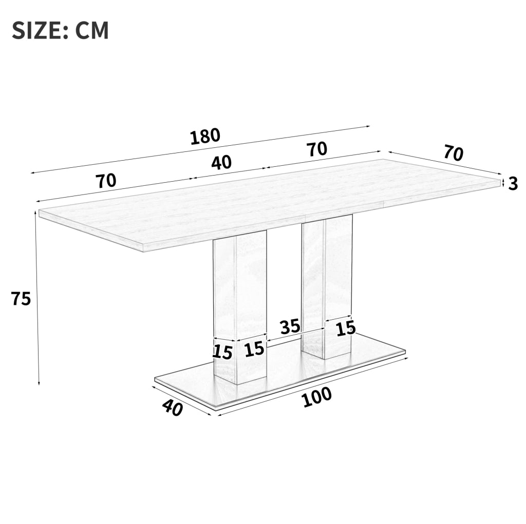 Tavolo da pranzo allungabile 140/180 cm in MDF bianco