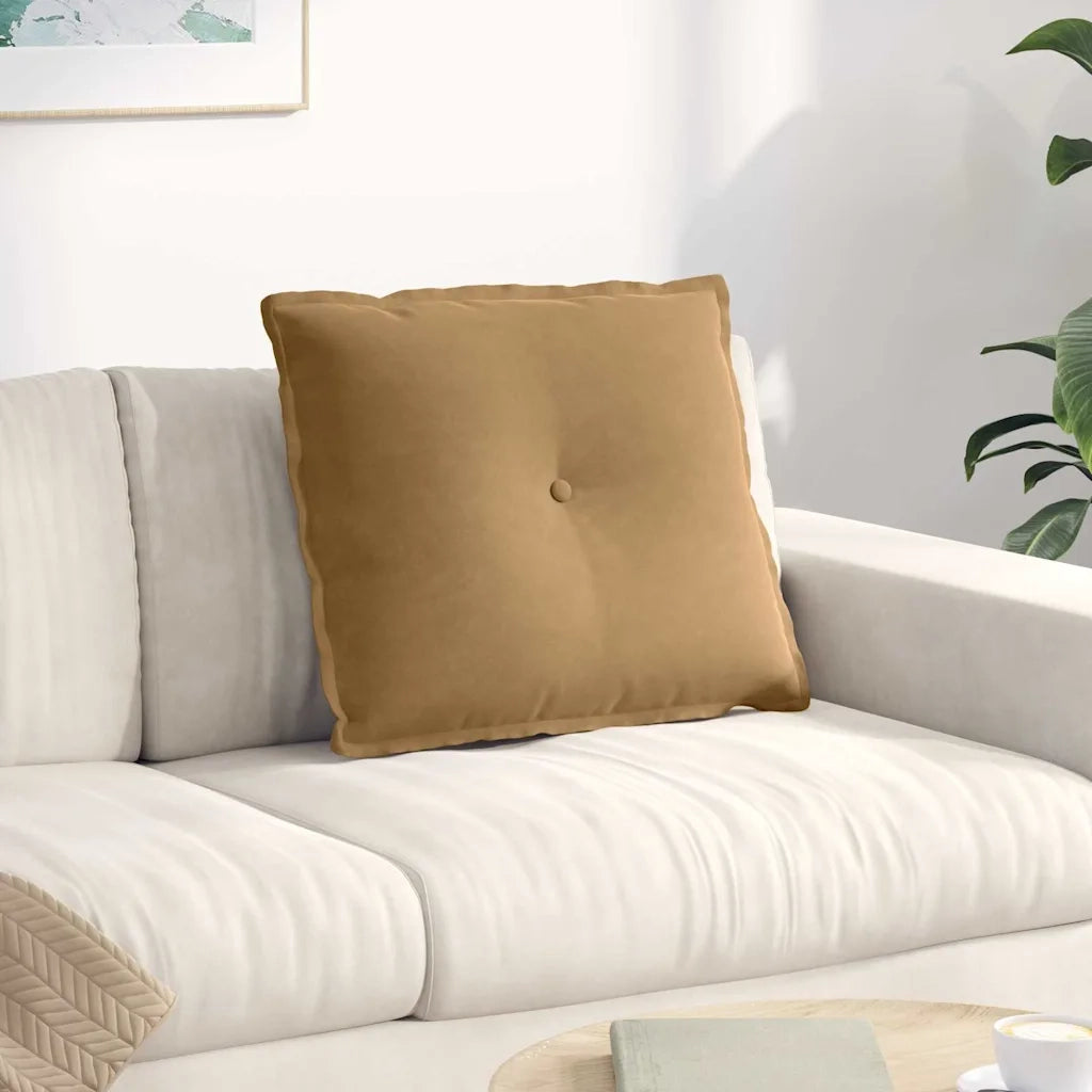 Cuscino per Schiena Marrone 60 x 50 cm Tessuto in Cords 42014683