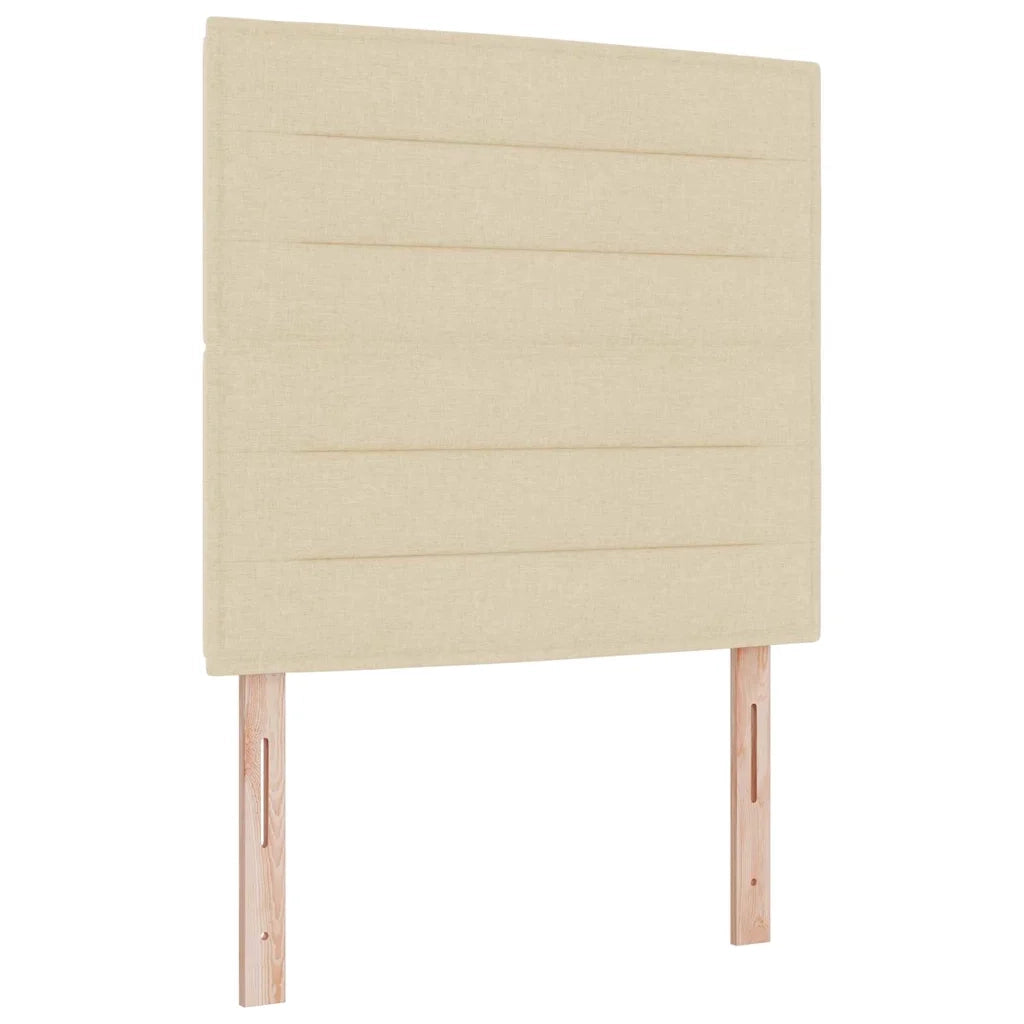 Letto a Sorgente LED con materasso Crema 90 x 190 cm Tessuto