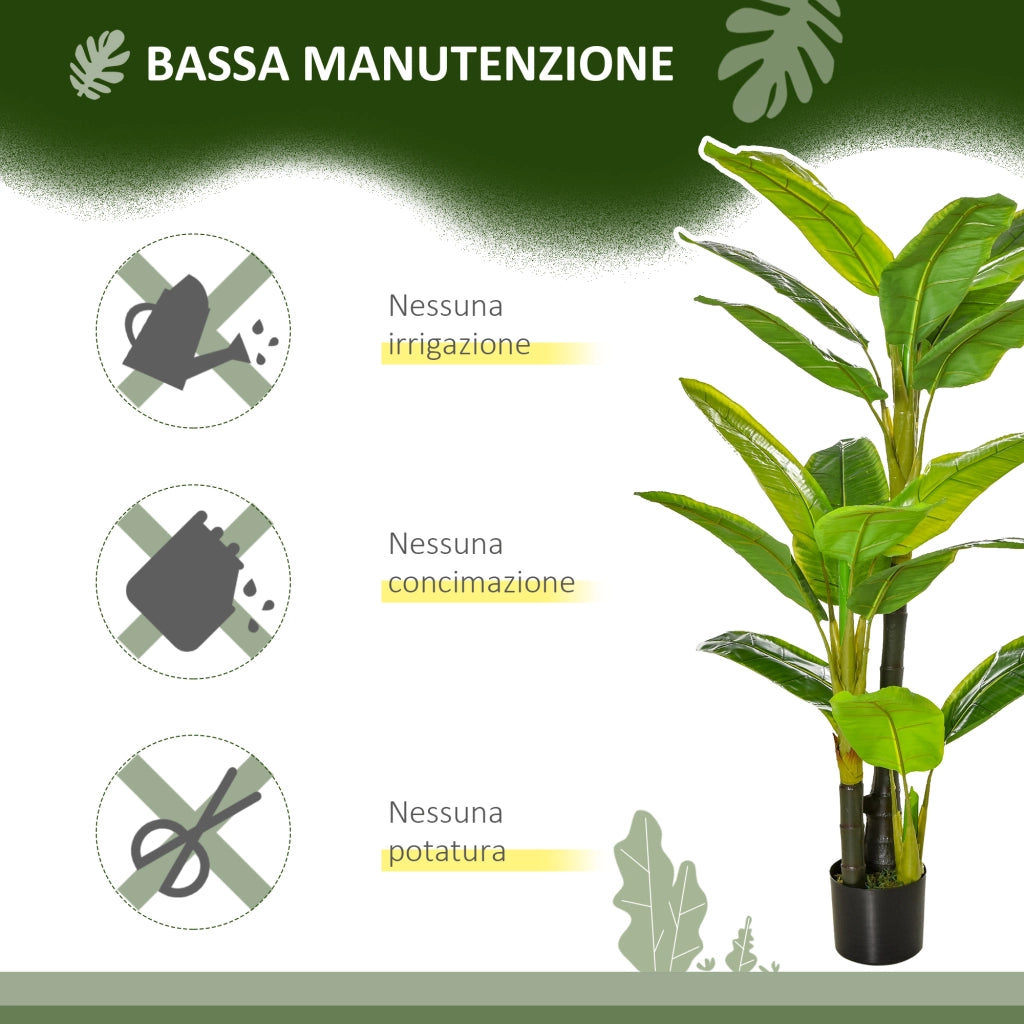 Albero di Banano Artificiale in Vaso ¨C Minimal ¨C 150cm Verde per Interno ed Esterno