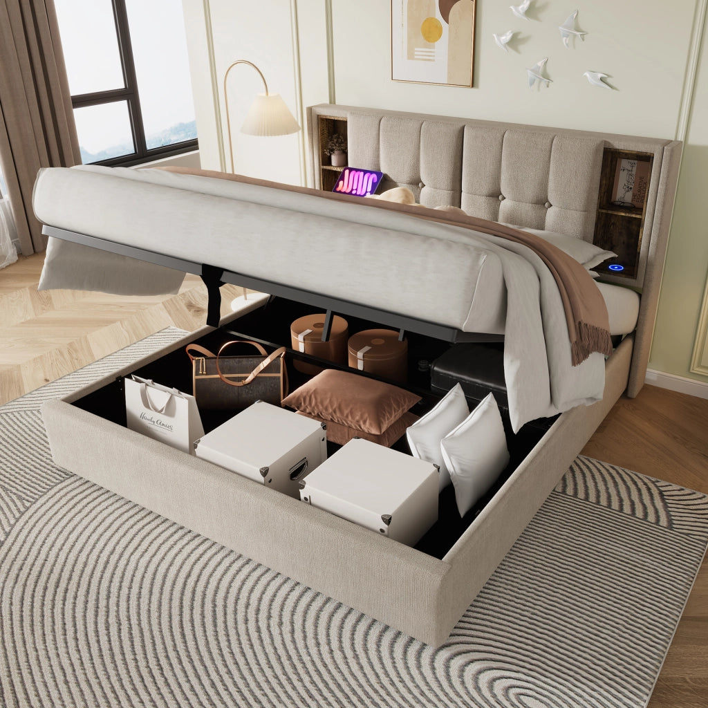 letto imbottito lino naturale 140 x 200 cm