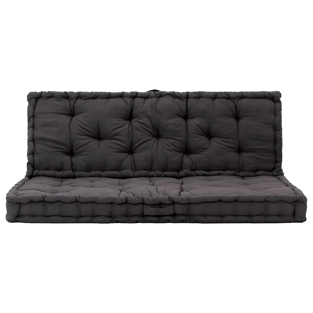 Cuscini per Pallet e Pavimento 2 pz in Cotone Nero 3053634
