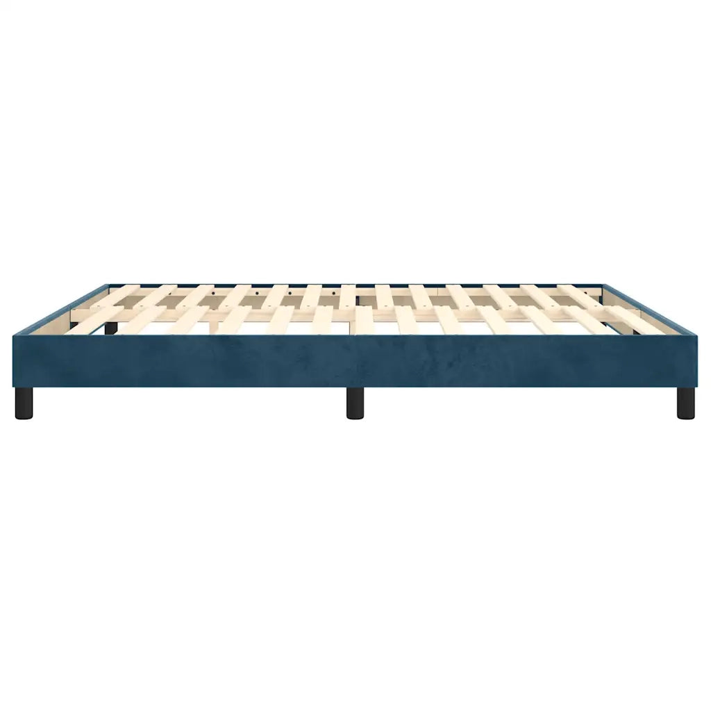 Struttura Letto a Rete a Molle Blu Scuro 160x200 cm in Velluto