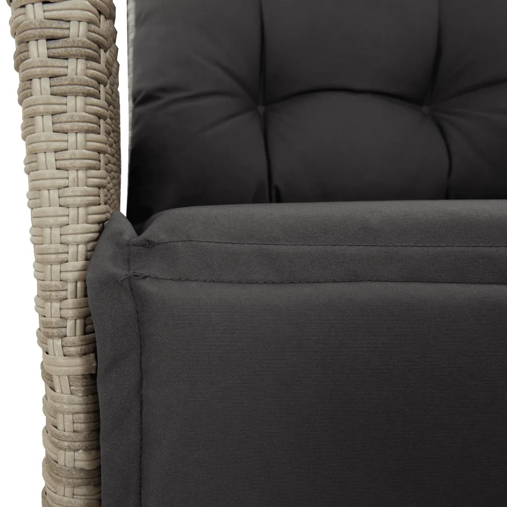 Set Pranzo da Giardino 9pz con Cuscini Grigio Chiaro Polyrattan 3213132