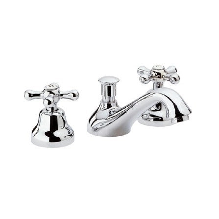 Batteria lavabo 3 fori remer stile retro serie liberty bianca opaca