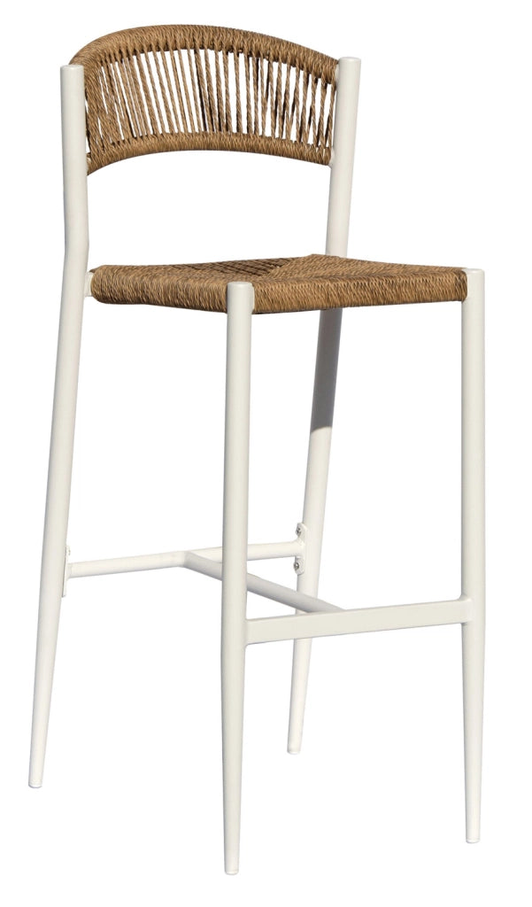 Sgabello Milano Contract In Alluminio  E Corda Color / Pz  1 Colore: Bianco/Paglia