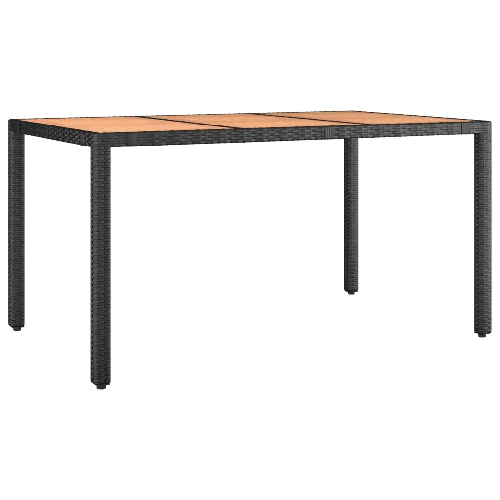 Set da Pranzo da Giardino 7 pz Nero con Cuscini in Polyrattan 3276683