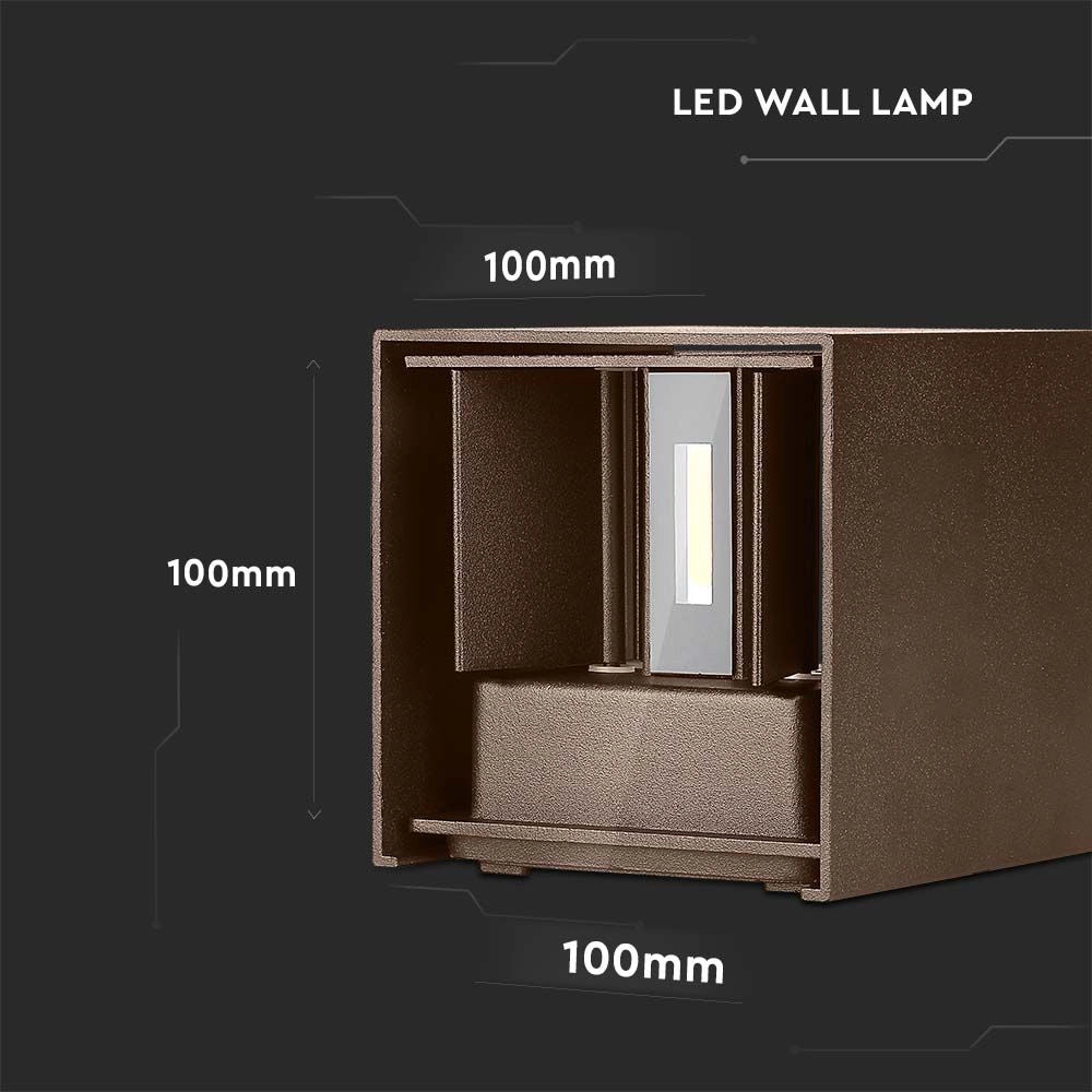 Applique da Parete LED Doppio COB 11W Grigio Dimmerabile 3000K IP65 – V-TAC – VT-759-12-C